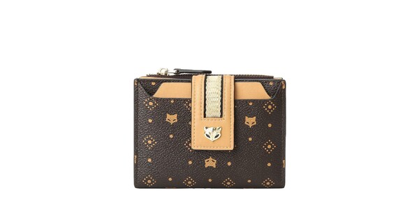 Γυναικείο δερμάτινο PVC πορτοφόλι Foxer Καφέ Χρώμα