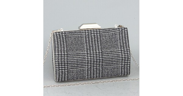 Black color BagToBag Clutch bag With Checkered Pattern