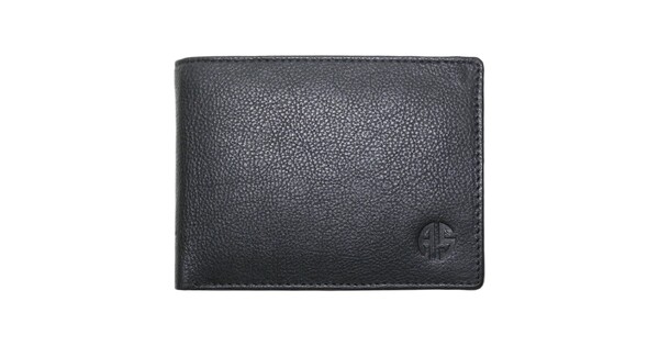 Alpha Status Leather Mens Wallet with RFID Black Colour