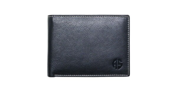 Alpha Status Leather Mens Wallet with RFID Black Colour