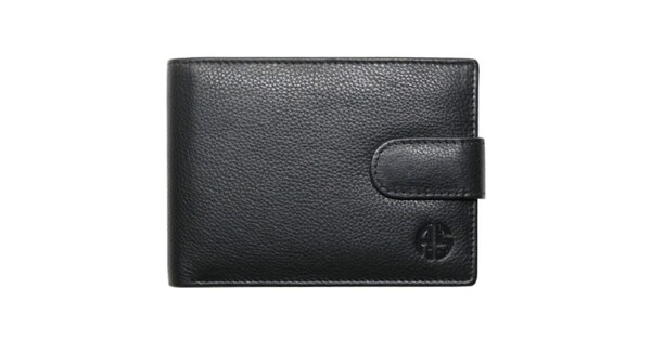 Alpha Status Leather Mens Wallet with RFID Black Colour