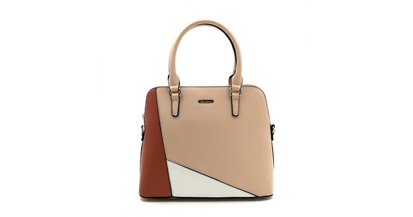 Τσάντα Ωμου BagToBag Με Τρία Διαφορετικά Χρώματα Σκούρο Μπεζ  Άσπρο Και Κάμελ