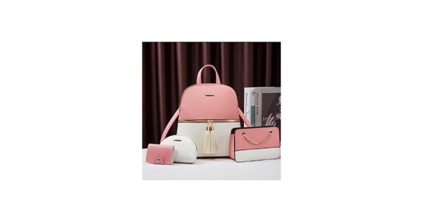White And Pink Color BagToBag Backpack