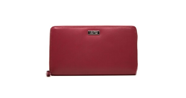 Mentzo Large Leather Womens Wallet with RFID Burgundy Colour