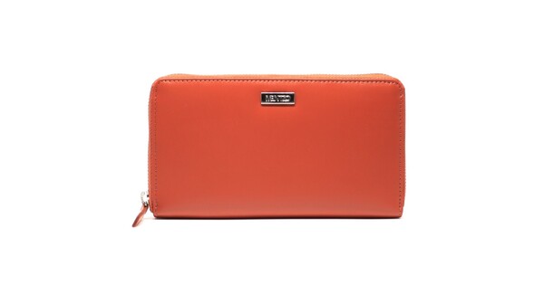 Mentzo Large Leather Womens Wallet with RFID Orange