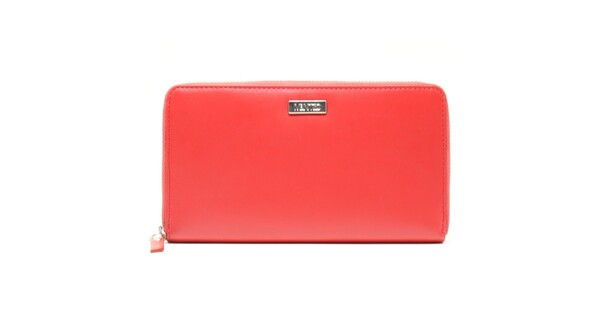 Mentzo Large Leather Womens Wallet with RFID Red Colour