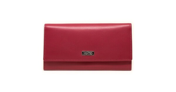 Mentzo Large Leather Womens Wallet with RFID Burgundy Colour