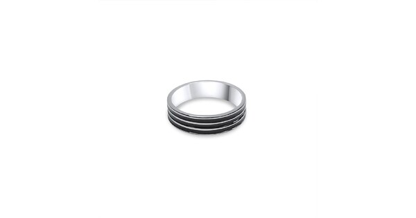 Steel Ring With Black Segments