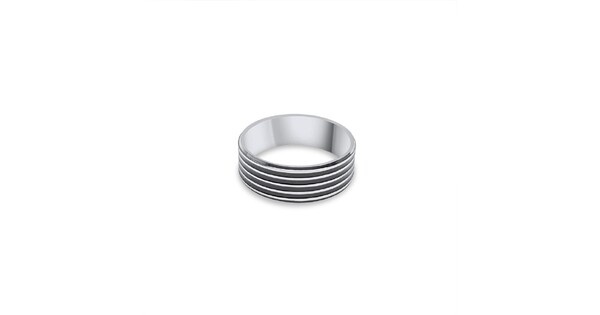 Steel Ring With Black Segments