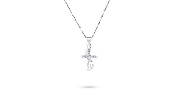 Cross Necklace With Zircon Stones