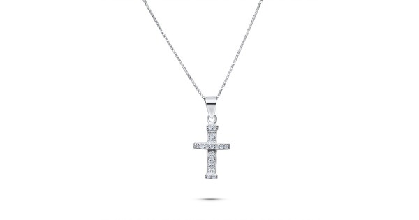 Cross Necklace With Zircon Stones