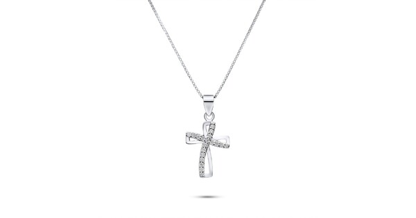 Cross Necklace With Zircon Stones