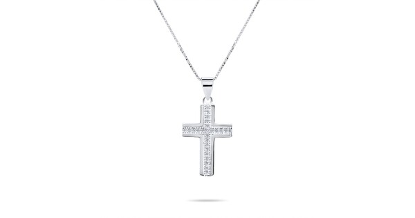 Cross Necklace With Zircon Stones