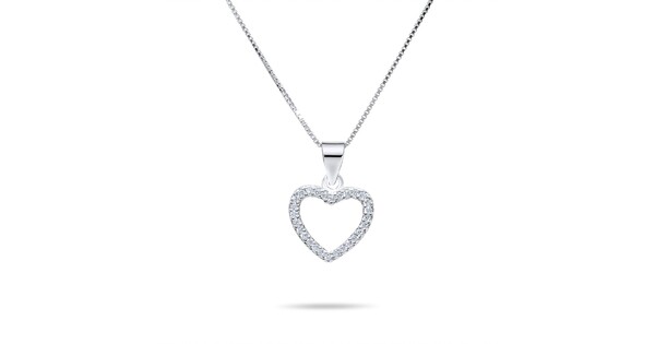 Κολιέ Καρδιά Με Ζιργκόν Πέτρες