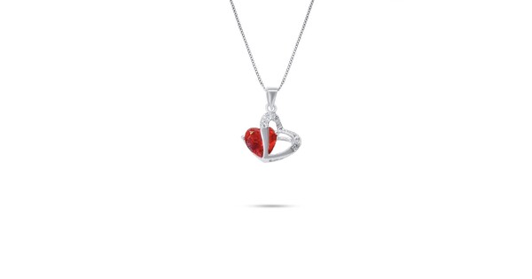 Heart Necklace With Zircon Stones