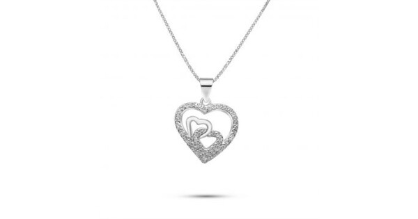 Heart Necklace With zircon Stones