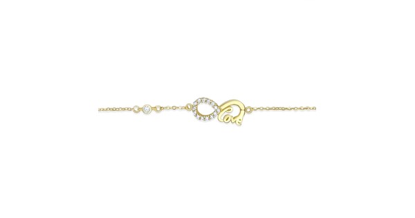 Gold Plated Infinity Bracelet With Zircon Stones