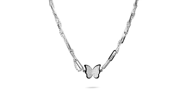 Κολιέ Ατσάλι Με Πεταλούδα