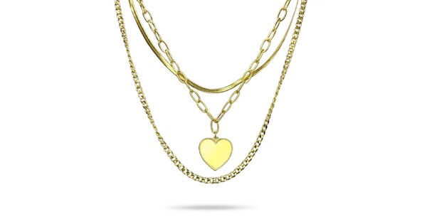 Τριπλό Κολιέ Επίχρυσο Ατσάλι