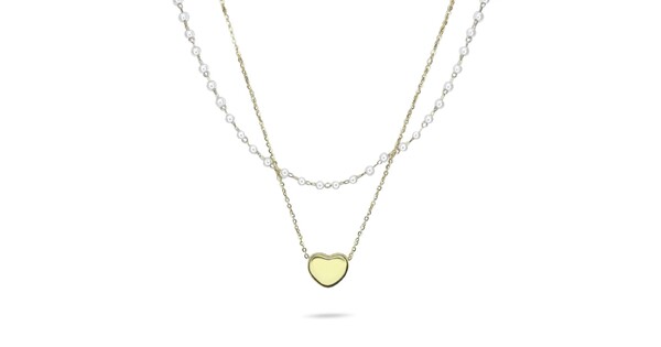 Διπλό Κολιέ Επίχρυσο Ατσάλι