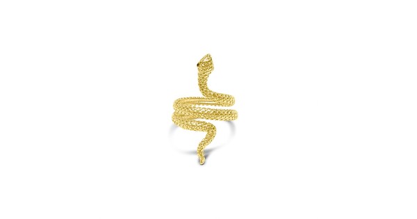 Gold Plated Steel Snake Ring