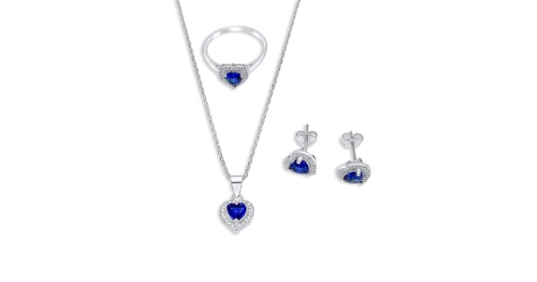 Set With Sapphire And Zircon Stones