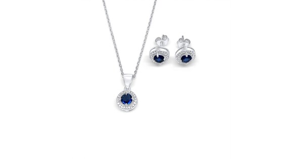 Set With Sapphire And Zircon Stones
