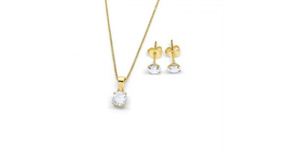 Gold Plated Set With Zircon Stones