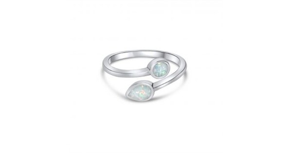 Silver Ring With White Opal