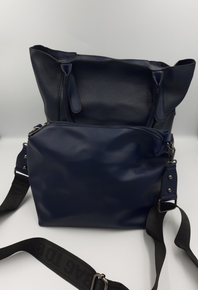 Τσάντα Ώμου - Χιαστί Χειρός BagToBag Σε Σκούρο Μπλε Χρώμα