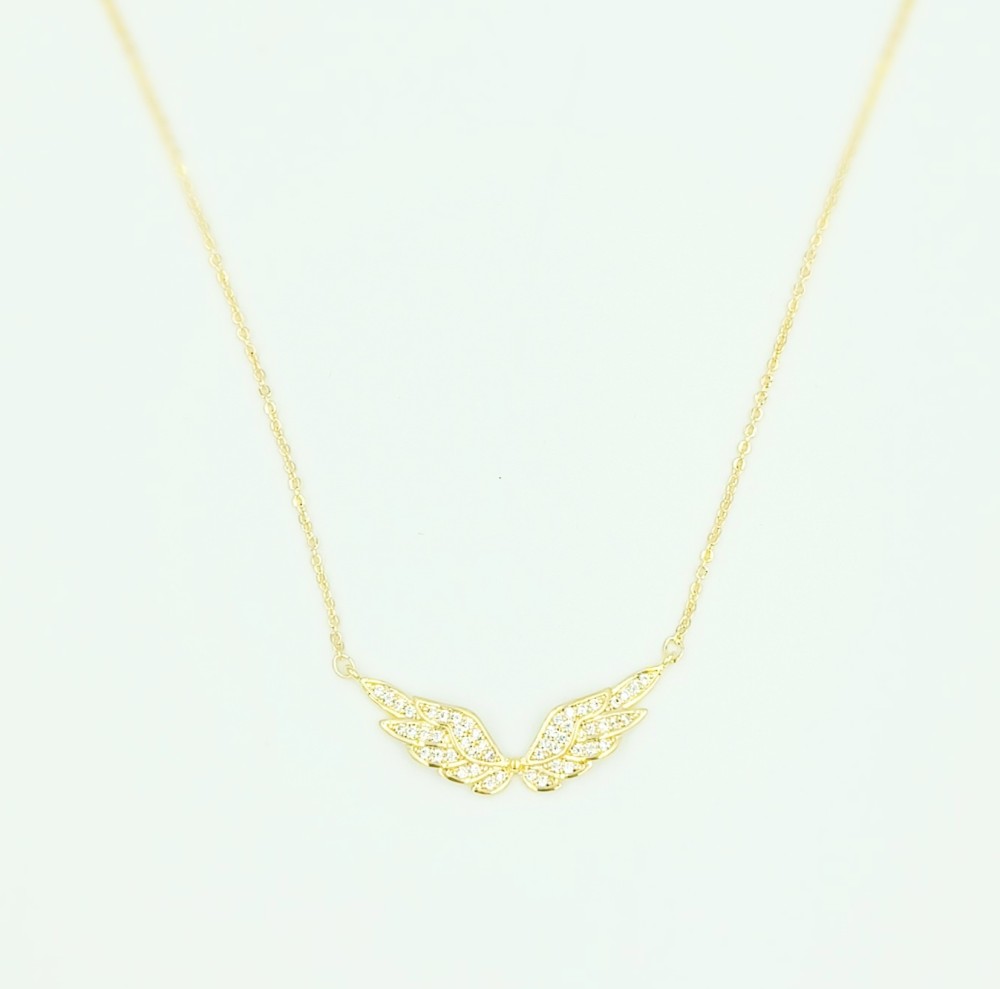 Κολιέ Φτερά Αγγέλου Επίχρυσο - 1