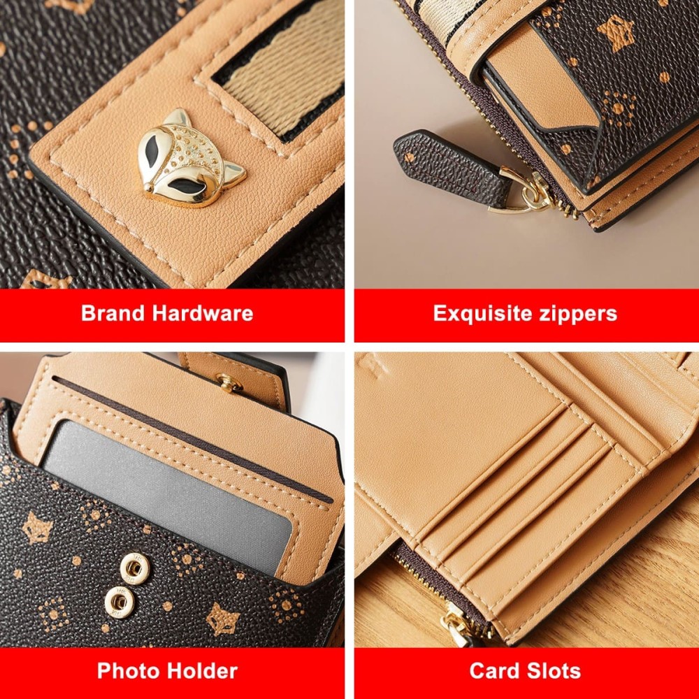 Γυναικείο δερμάτινο PVC πορτοφόλι Foxer Καφέ Χρώμα - 5