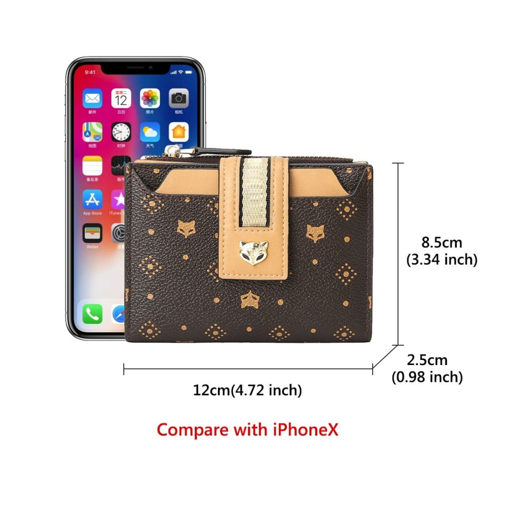 Γυναικείο δερμάτινο PVC πορτοφόλι Foxer Καφέ Χρώμα - 7