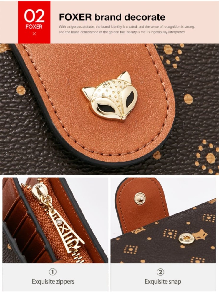 Foxer Small Womens Wallet Brown Colour - 5