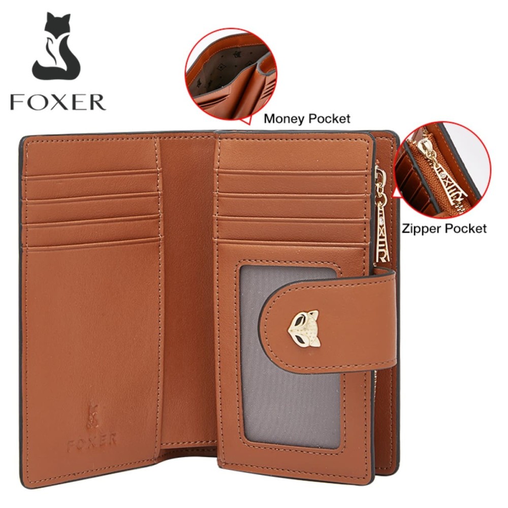 Foxer Small Womens Wallet Brown Colour - 3