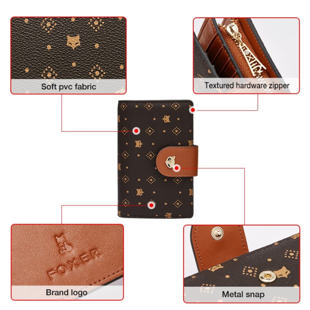 Foxer Small Womens Wallet Brown Colour - 7