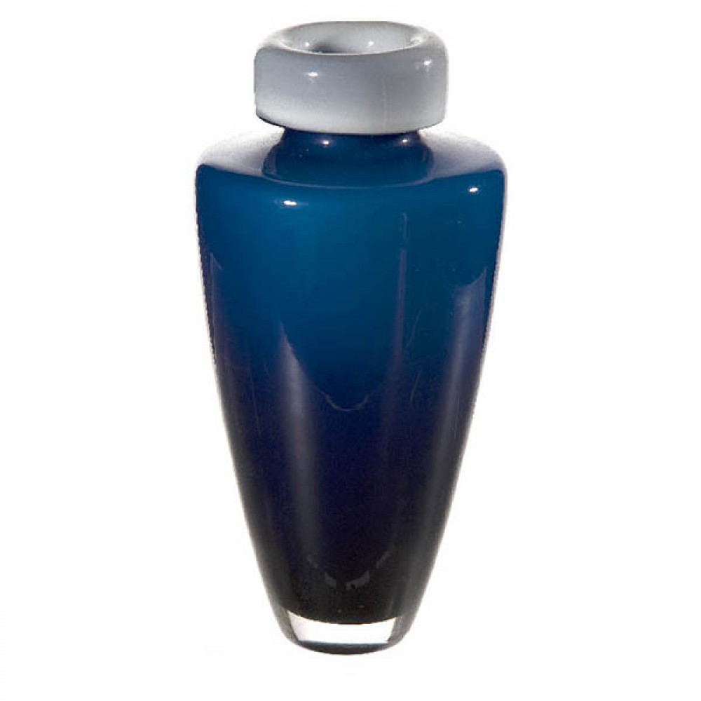 Blue Glass Vase 14x25cm