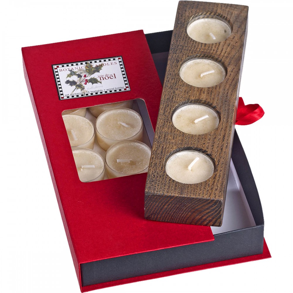 Tear Candles With Wooden Base.