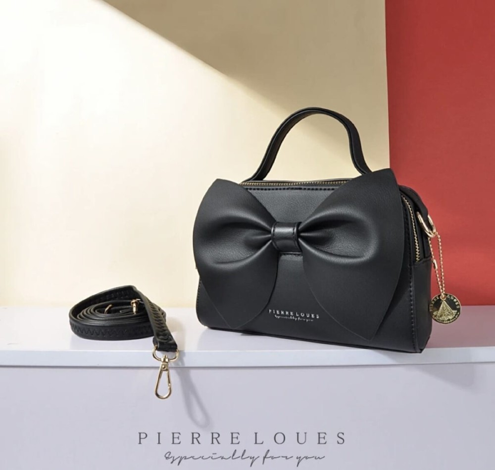 Γυναικεία Τσάντα Χιαστί/Χειρός Pierre Loues Μαύρο Χρώμα - 2
