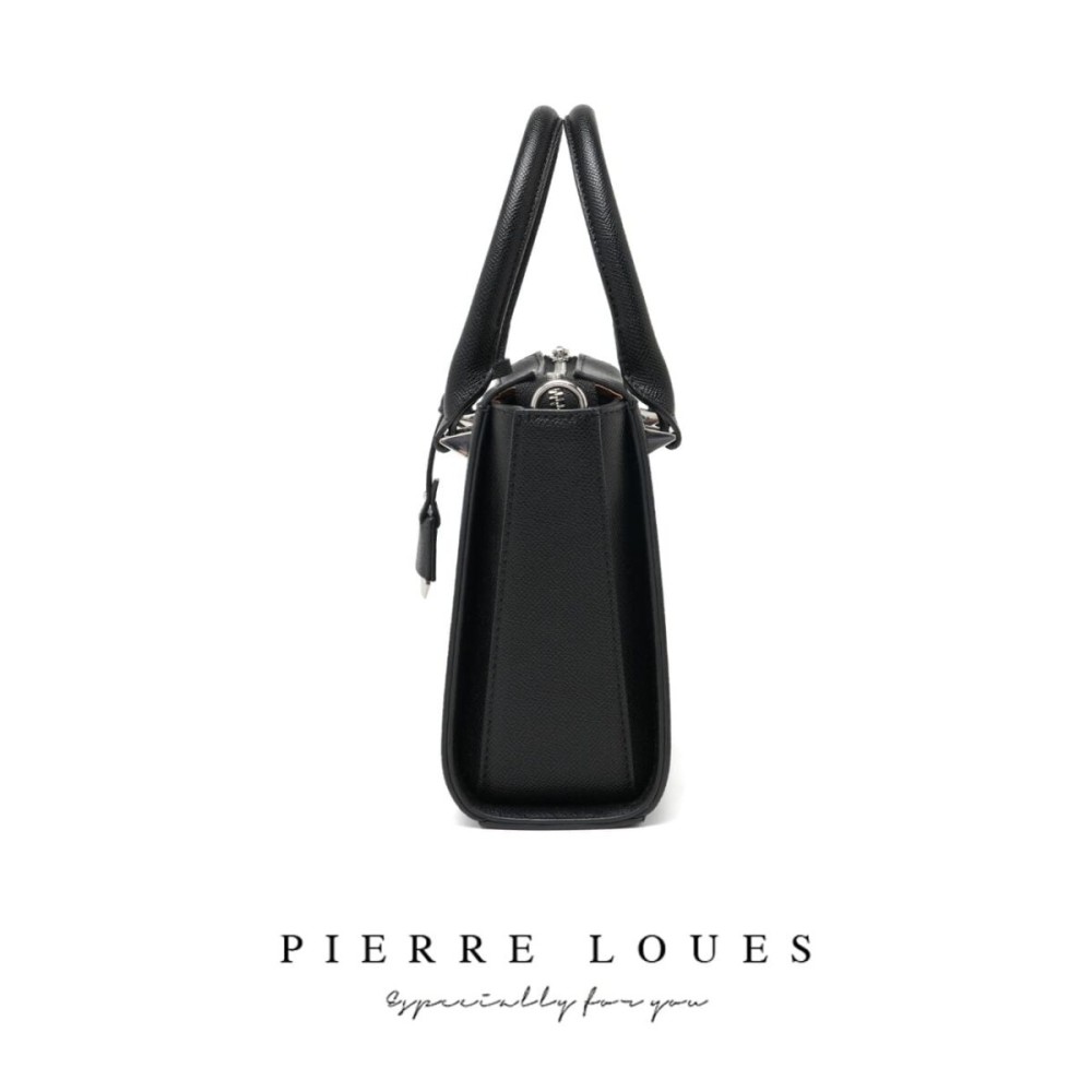 Γυναικεία Τσάντα Xειρός Χιαστί Pierre Loues Μαύρο Χρώμα - 8