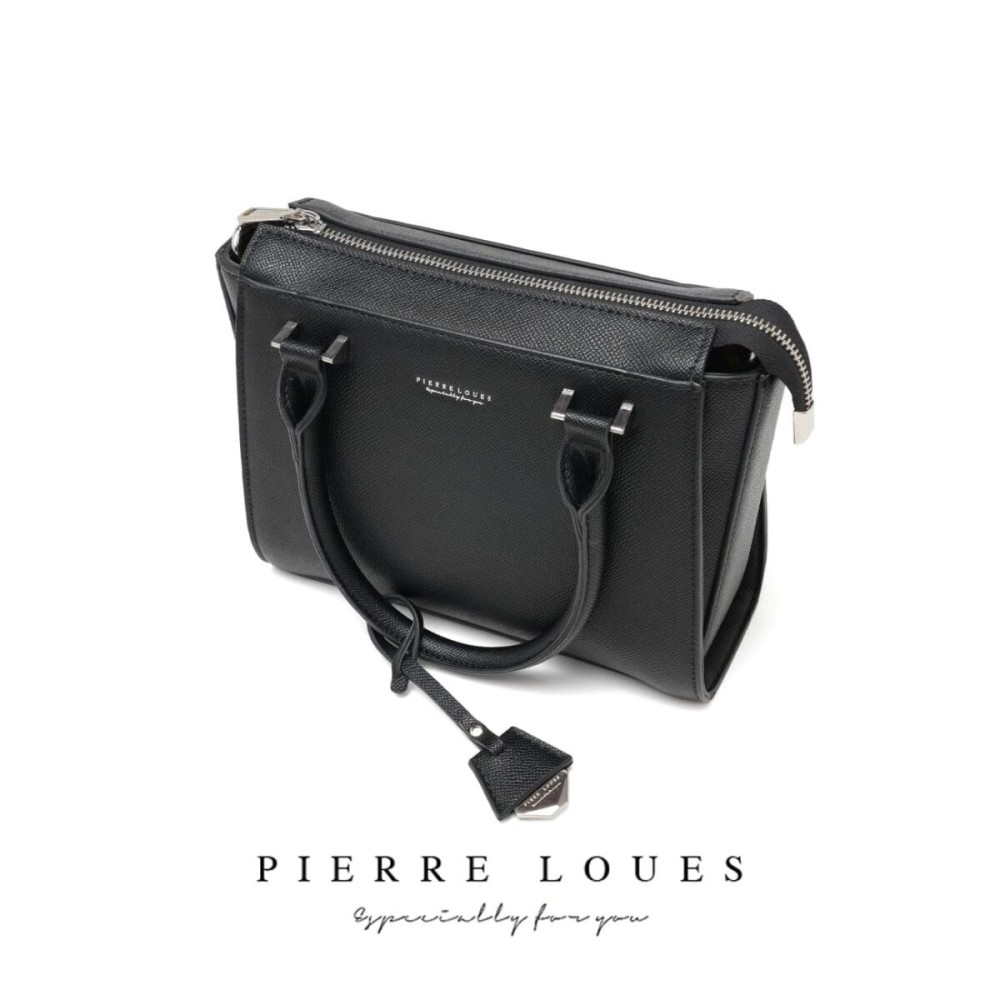 Γυναικεία Τσάντα Xειρός Χιαστί Pierre Loues Μαύρο Χρώμα - 9