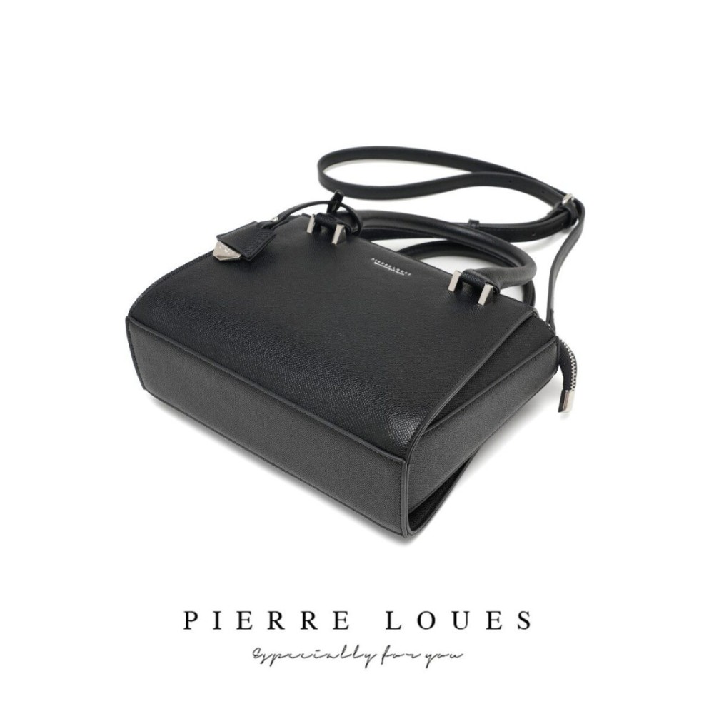 Γυναικεία Τσάντα Xειρός Χιαστί Pierre Loues Μαύρο Χρώμα - 12