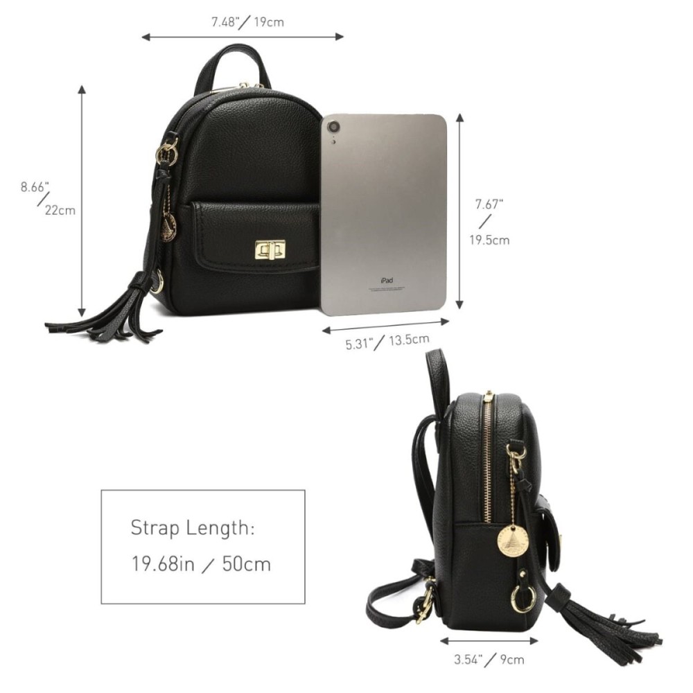 Pierre Loues Womens Bag Backpack Black Colour - 6
