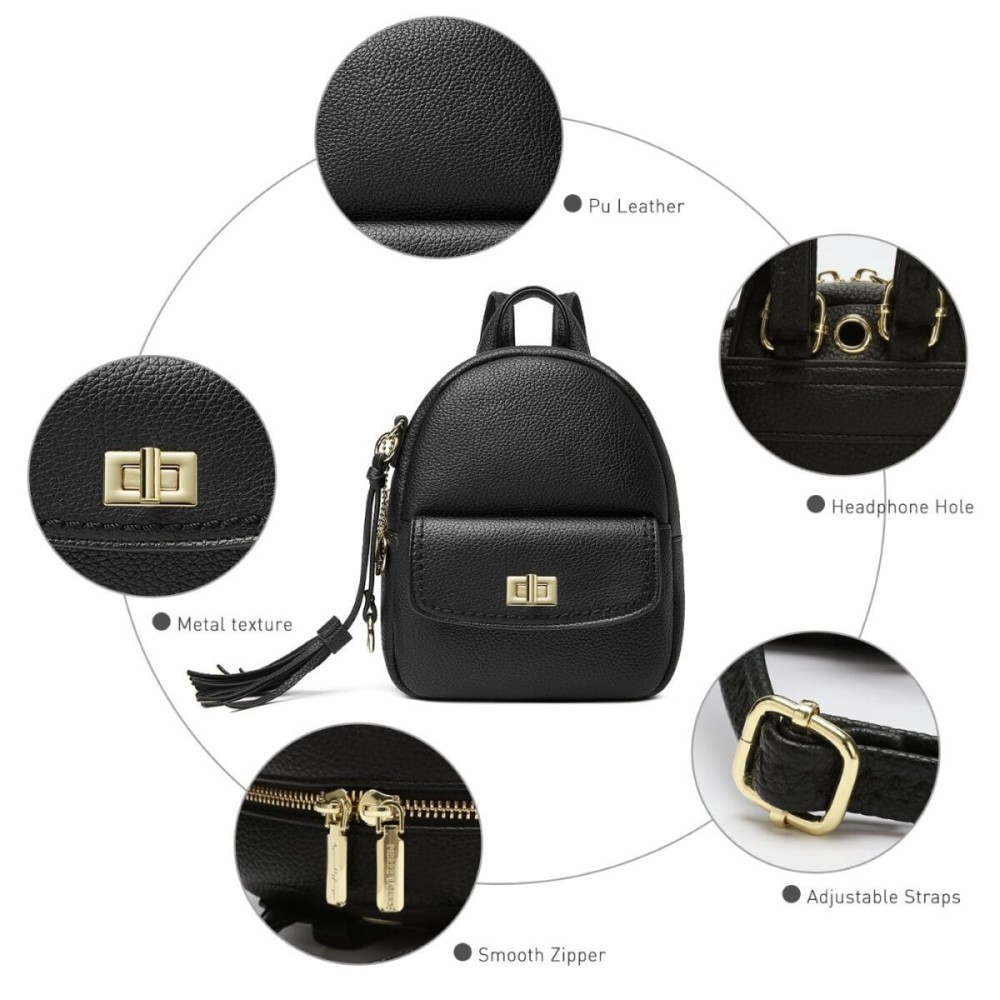 Pierre Loues Womens Bag Backpack Black Colour - 5