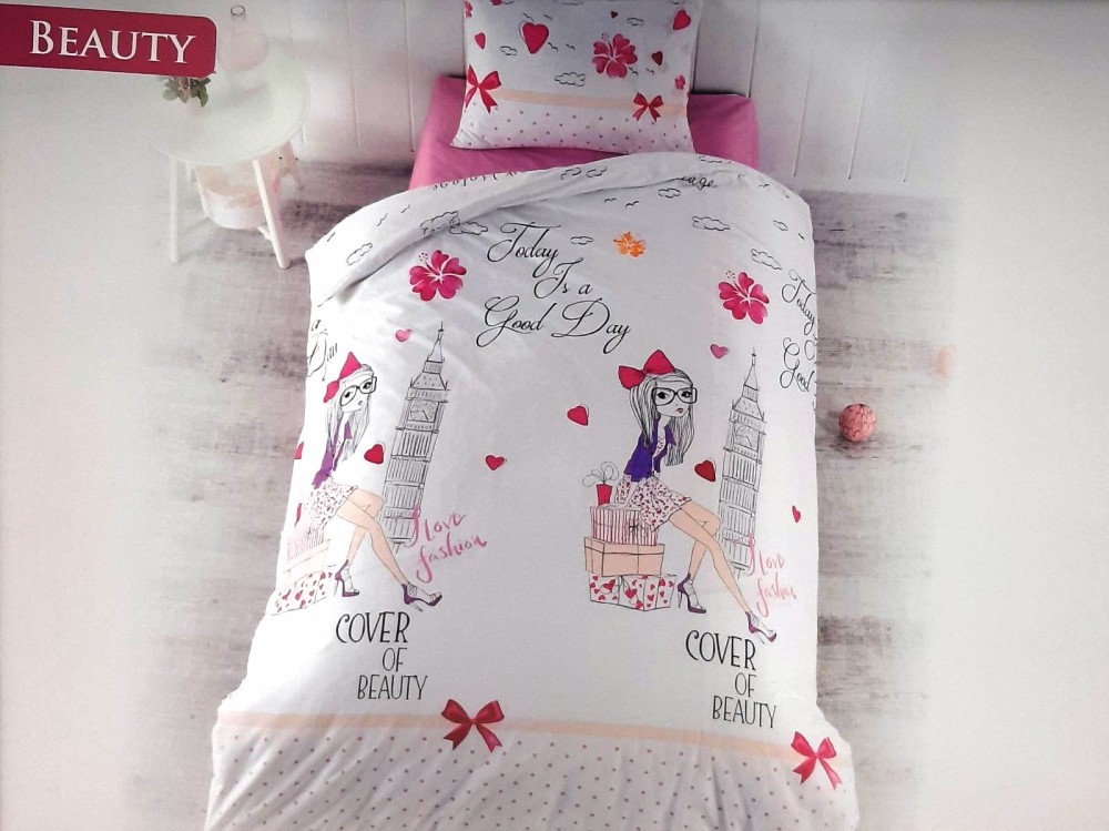 Kids Single Bedding Set With A Duvet Cover - Beauty by Ipekce Home