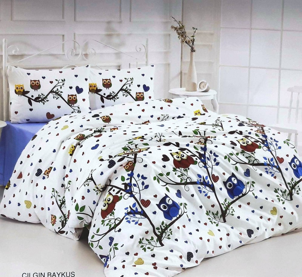 Kids Single Bedding Set With A Duvet Cover - Cilgin Baykus by Ipekce Home