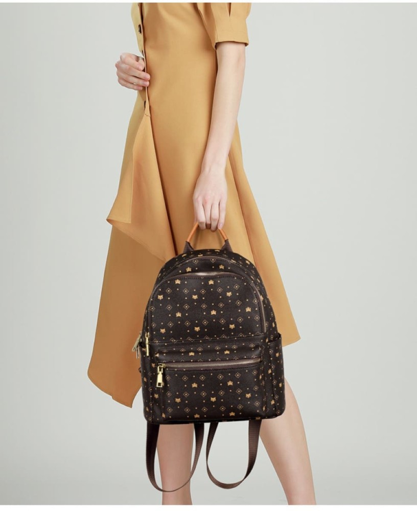 Foxer Leather Womens Bag Backpack Brown Colour - 4