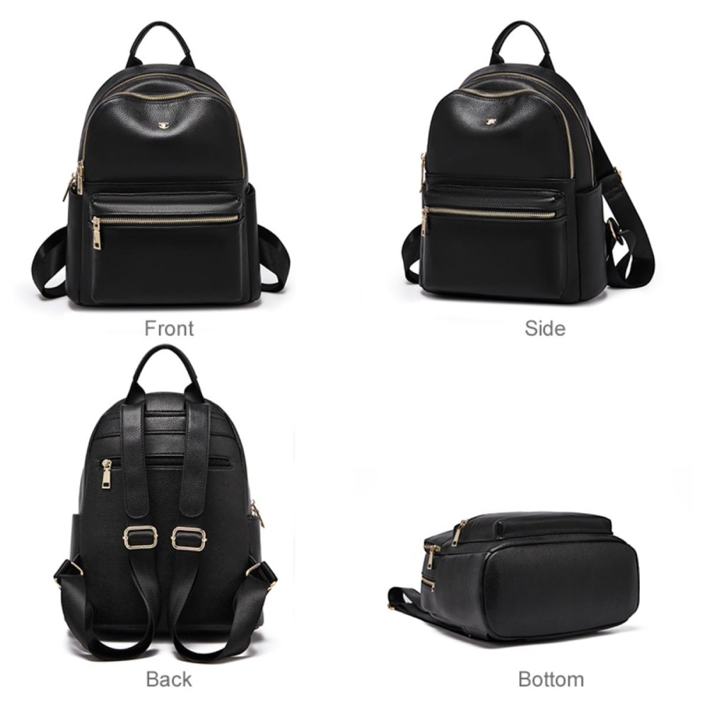 Foxer Leather Womens Bag Backpack Black Colour - 3