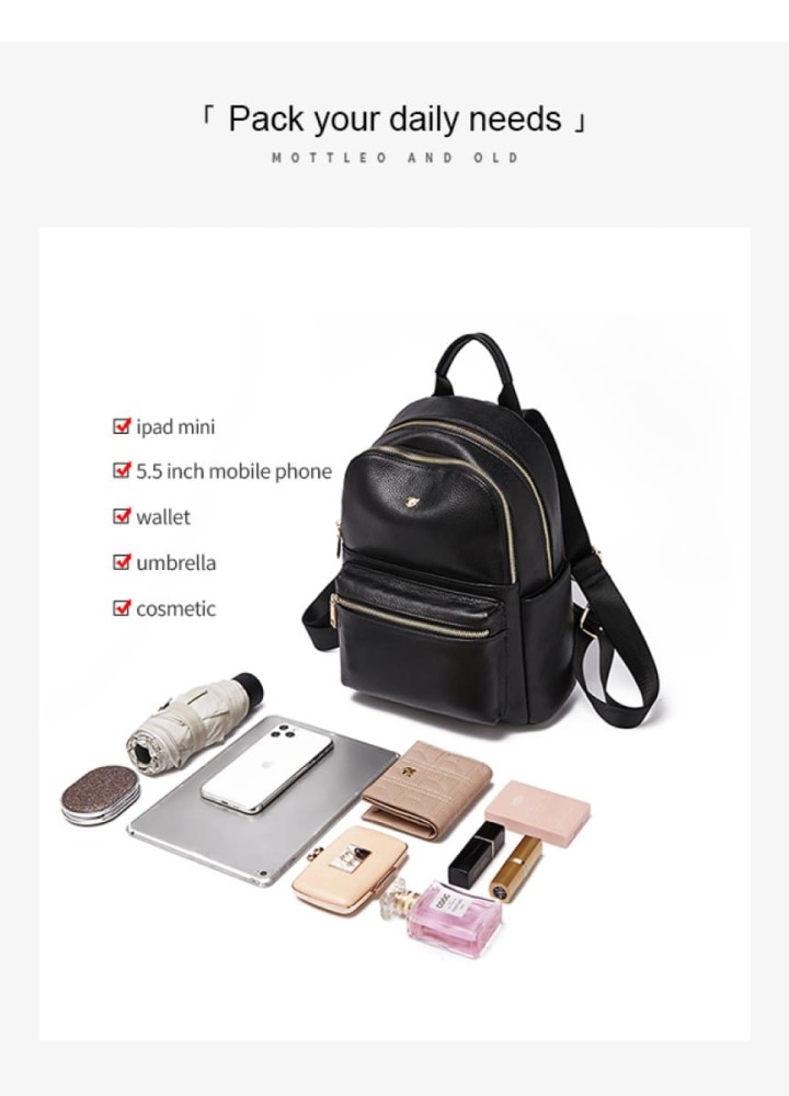 Foxer Leather Womens Bag Backpack Black Colour - 7