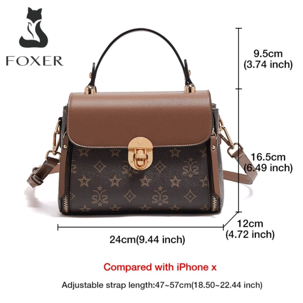 Foxer Leather Womens Bag Handbag Brown Colour - 9